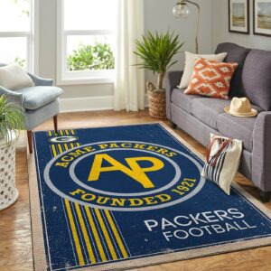 Green Bay Packers Nfl Team Logo Retro Style Nice Gift Home Decor Rectangle Area Rug