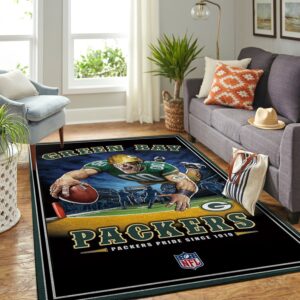 Green Bay Packers Nfl Team Pride Nice Gift Home Decor Rectangle Area Rug
