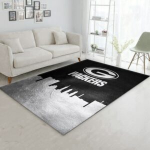 Green Bay Packers Skyline NFL Area Rug For Christmas