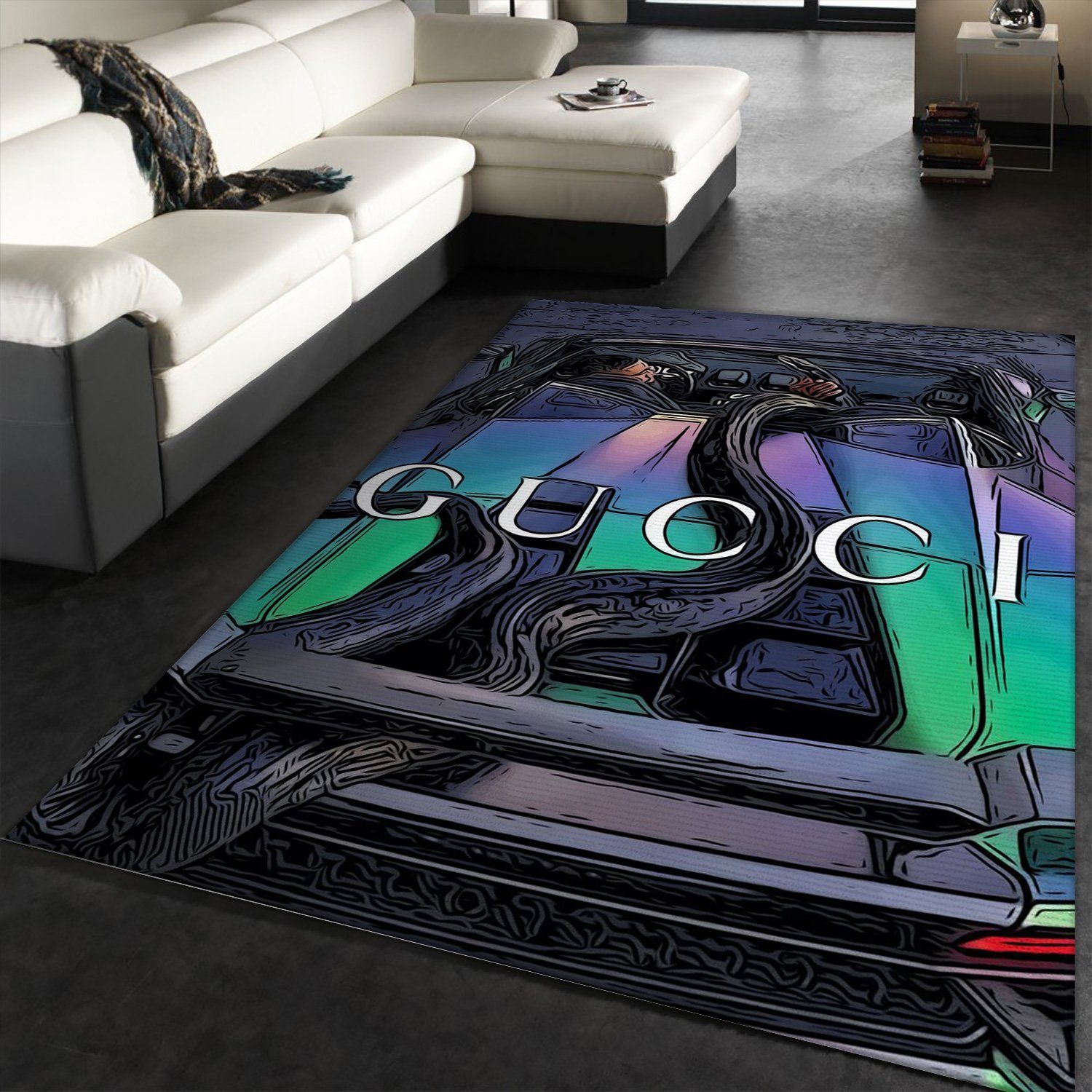 Gucci Roses Rug Fashion Brand Rug Christmas Gift US Decor