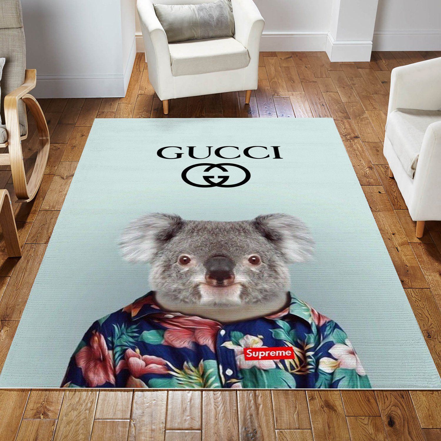 Gucci Ft Supreme Rug Living Room And Bed Room Rug Home Decor