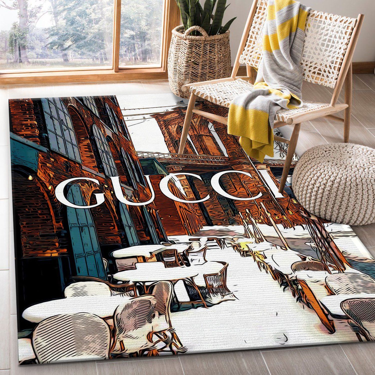 Dapper Lisa Louis Vuitton Vs Gucci Area Rug Fashion Brand Rug Christmas  Gift US Decor - Travels in Translation