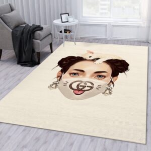 Gucci Fashion Brand Rug Living Room Rug Family Gift US Decor
