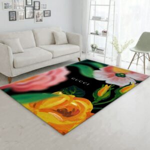 Gucci Flowers Area Rugs Living Room Rug Christmas Gift US Decor