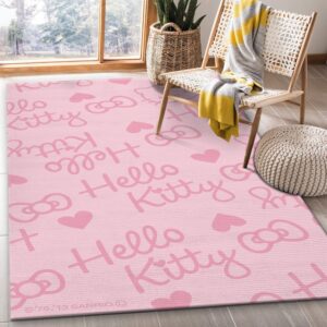 Hello Kitty Pattern And Pink Rug Living Room Rug Home US Decor