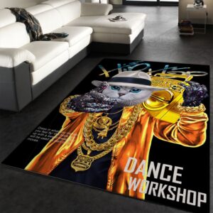 Hip Hop Rapper Tabby Cat Area Rug For Christmas Kitchen Rug Family Gift US Decor