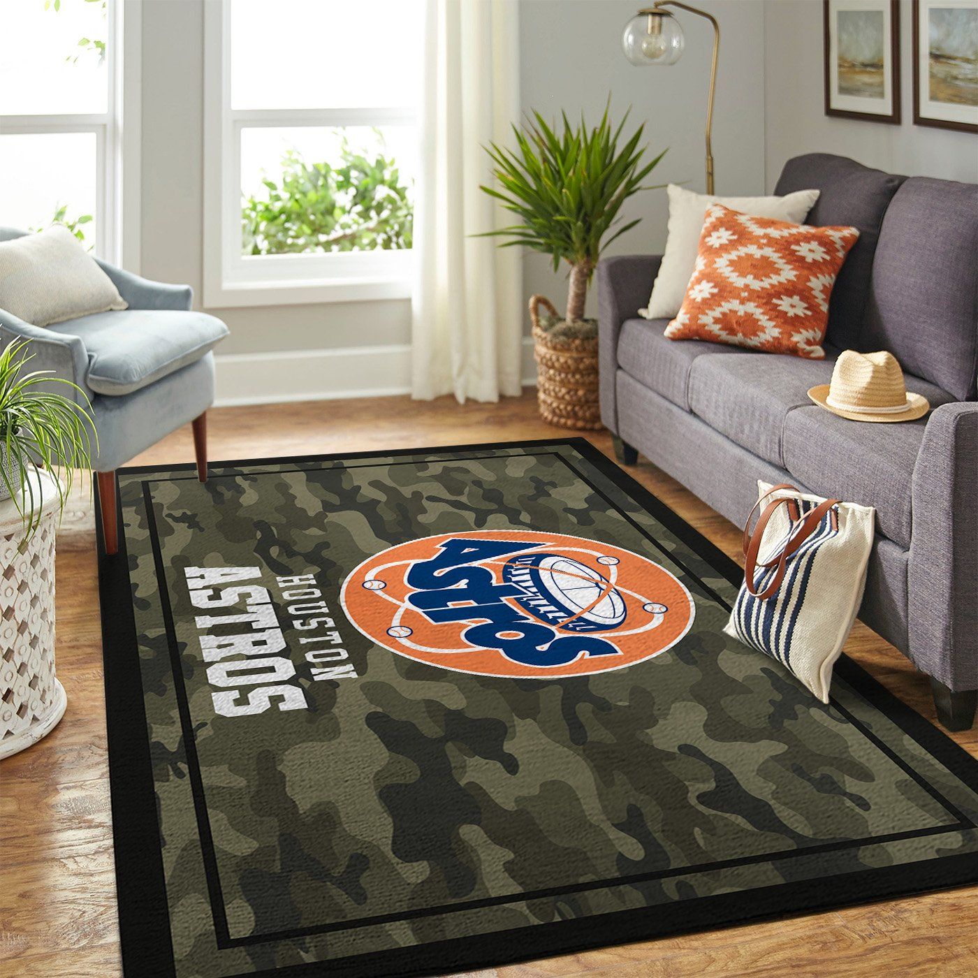 Houston Astros Mlb Team Logo Camo Style Nice Gift Home Decor Rectangle Area Rug Travels In Translation - Houston Astros Home Decor