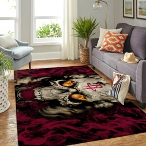 Houston Rockets Nba Team Logo Skull Style Nice Gift Home Decor Area Rug Rugs For Living Room