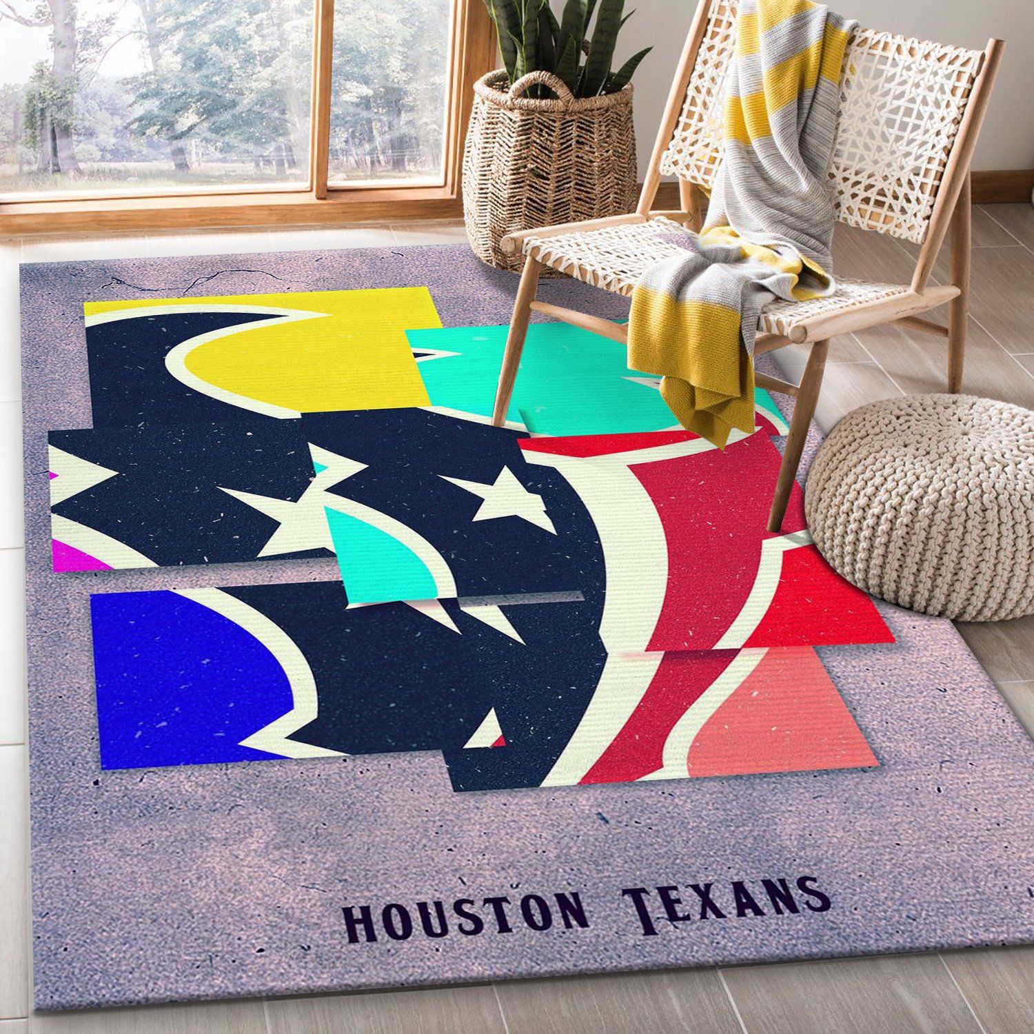 Houston Texans NFL Area Rug Living Room Rug Family Gift US Decor