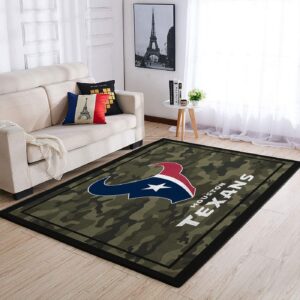 Houston Texans Nfl Team Logo Camo Style Nice Gift Home Decor Rectangle Area Rug