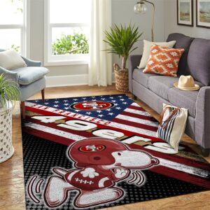 Houston Texans Nfl Team Logo Snoopy Us Style Nice Gift Home Decor Rectangle Area Rug