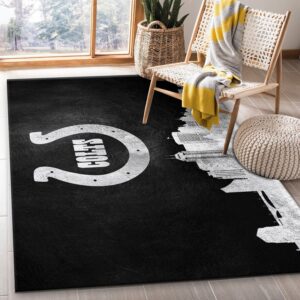 Indiana Colts Skyline NFL Area Rug Carpet
