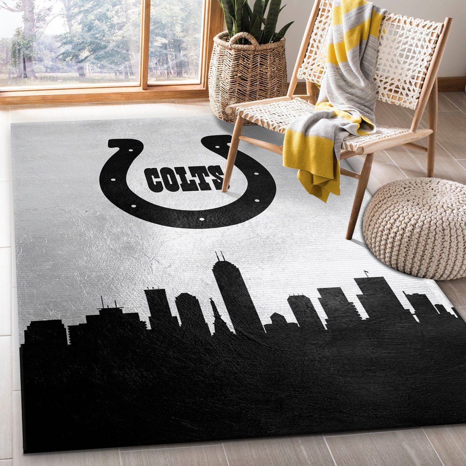Indiana Colts Skyline NFL Area Rug Carpet