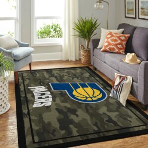Indiana Pacers Nba Team Logo Camo Style Nice Gift Home Decor Area Rug Rugs For Living Room