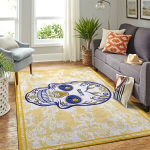 Indiana Pacers Nba Team Logo Skull Flower Style Nice Gift Home Decor Rectangle Area Rug