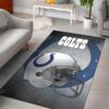 Indianapolis Colts Nfl Team Football Area Rug Rugs For Living Room Rug Home Decor