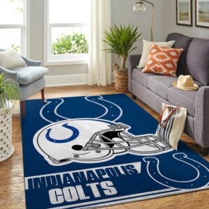 Indianapolis Colts Nfl Team Logo Helmet Nice Gift Home Decor Area Rug Rugs For Living Room Rug Home Decor