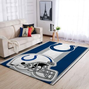 Indianapolis Colts Nfl Team Logo Helmet Nice Gift Home Decor Rectangle Area Rug