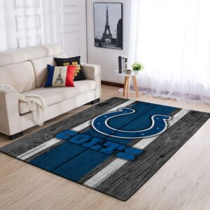 Indianapolis Colts Nfl Team Logo Wooden Style Style Nice Gift Home Decor Rectangle Area Rug