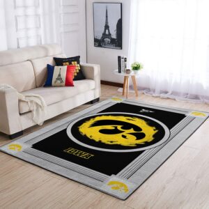 Iowa Hawkeyes Ncaa Team Logo Nice Gift Home Decor Rectangle Area Rug