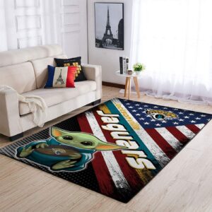 Jacksonville Jaguars Nfl Team Logo Baby Yoda Us Style Nice Gift Home Decor Rectangle Area Rug