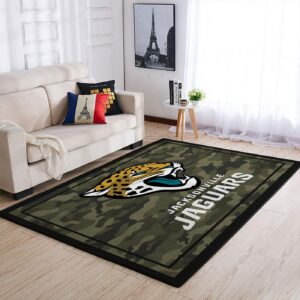 Jacksonville Jaguars Nfl Team Logo Camo Style Nice Gift Home Decor Rectangle Area Rug