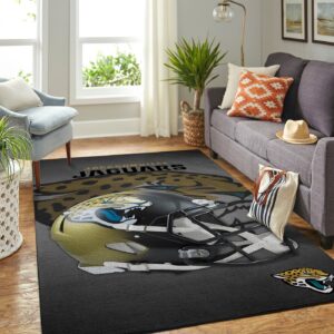 Jacksonville Jaguars Nfl Team Logo Helmet Nice Gift Home Decor Rectangle Area Rug