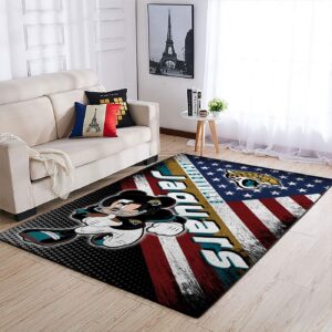 Jacksonville Jaguars Nfl Team Logo Mickey Us Style Nice Gift Home Decor Rectangle Area Rug