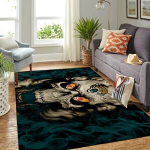 Jacksonville Jaguars Nfl Team Logo Skull Style Nice Gift Home Decor Rectangle Area Rug