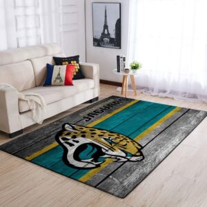 Jacksonville Jaguars Nfl Team Logo Wooden Style Style Nice Gift Home Decor Rectangle Area Rug