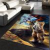 Jesus Cat Praying Area Rug Living Room Rug Christmas Gift US Decor
