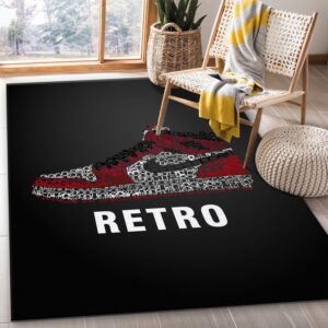 Jordan Doodle Area Rug For Christmas Bedroom Rug US Gift Decor