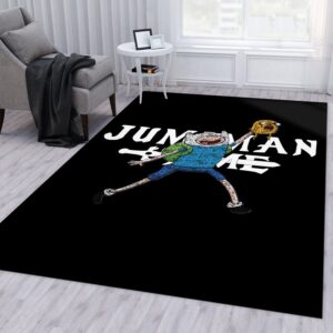 Jumpman Time Jordan Area Rug For Christmas Living Room Rug Christmas Gift US Decor