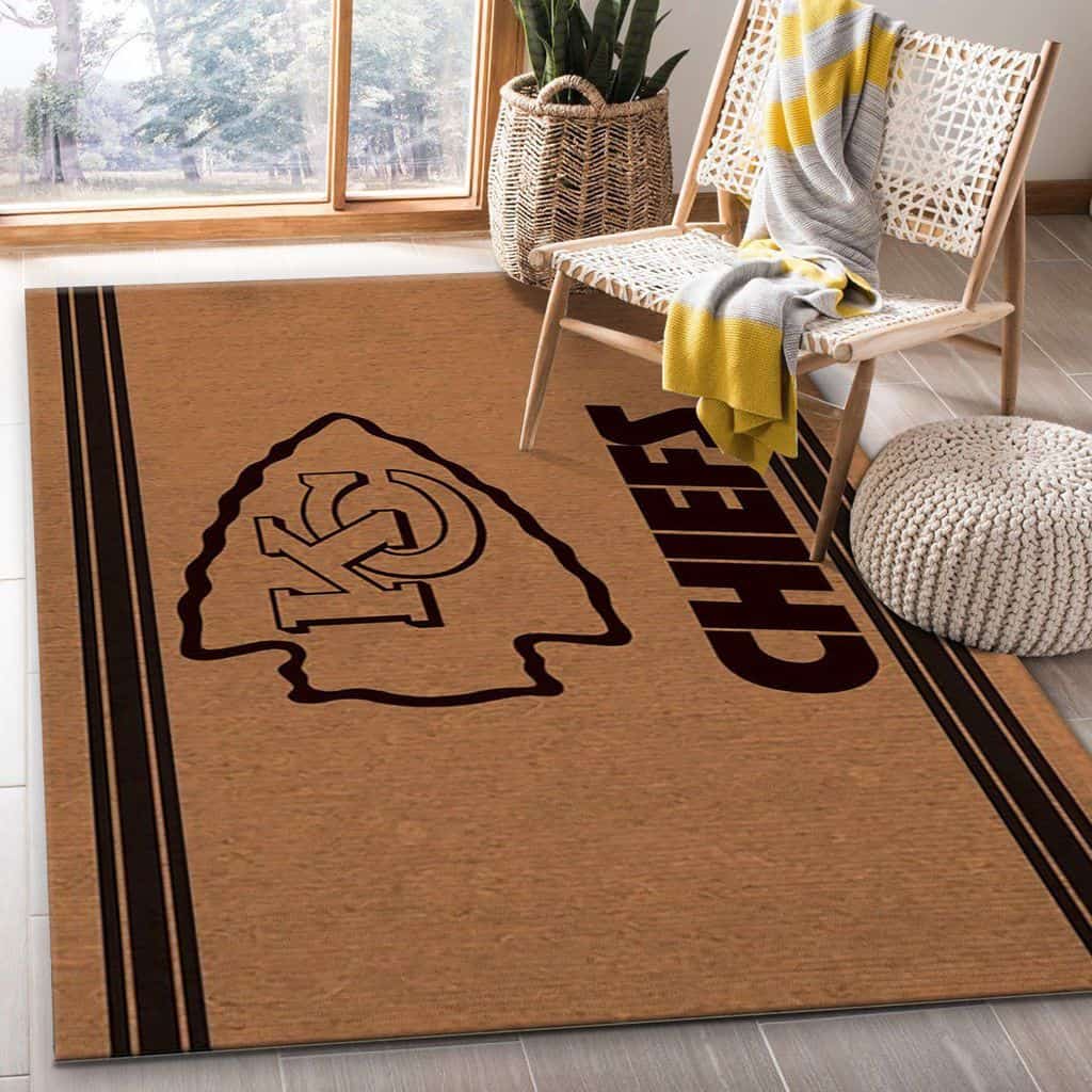 Kansas City Chiefs Brown Logo NFL Team Logos Area Rug