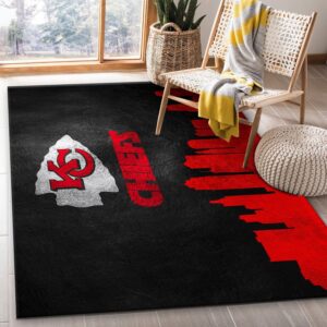 Kansas City Chiefs Skyline NFL Area Rug Carpet