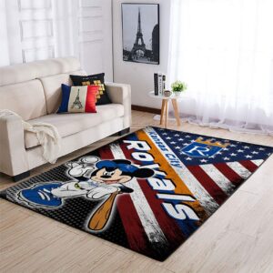 Kansas City Royals Mlb Team Logo Mickey Us Style Nice Gift Home Decor Rectangle Area Rug