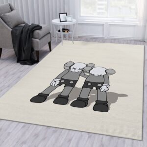 Kaws Along The Way Grey Area Rug Living Room Rug Family Gift US Decor