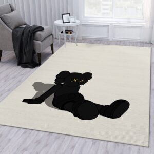 Kaws Holiday Black Area Rug Living Room Rug Home US Decor