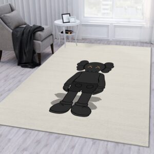Kaws Standing Black Rug Living Room Rug Family Gift US Decor