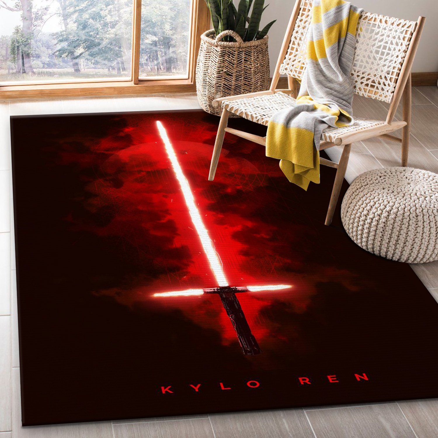 Kylo Ren Star Wars Movie Rug Star Wars Lightsabers Rug US Gift Decor