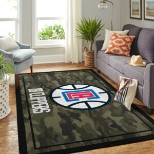La Clippers Nba Team Logo Camo Style Nice Gift Home Decor Rectangle Area Rug