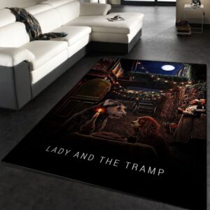 Lady And The Tramp Area Rug Movie Rug Family Gift US Decor