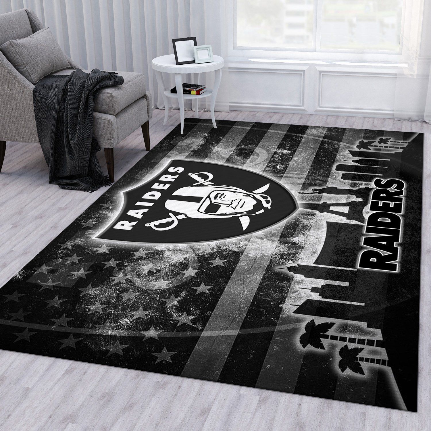 Las Vegas Raiders Skyline NFL Area Rug, Bedroom, Christmas Gift US Decor -  Travels in Translation