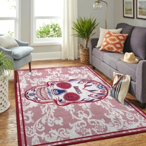 Los Angeles Angels Mlb Team Logo Skull Style Nice Gift Home Decor Rectangle Area Rug