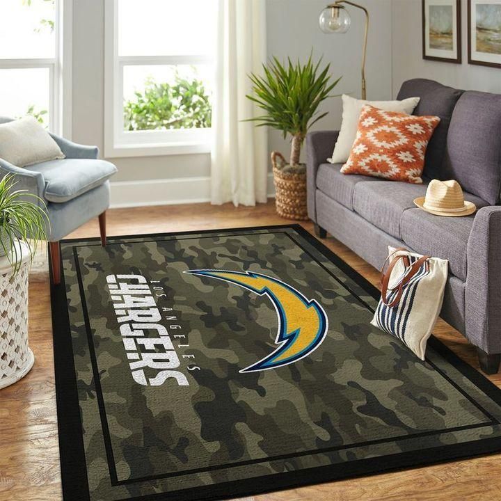Los Angeles Chargers Area Rug Nfl Team Football Floor Decor Area Rug Rugs For Living Room