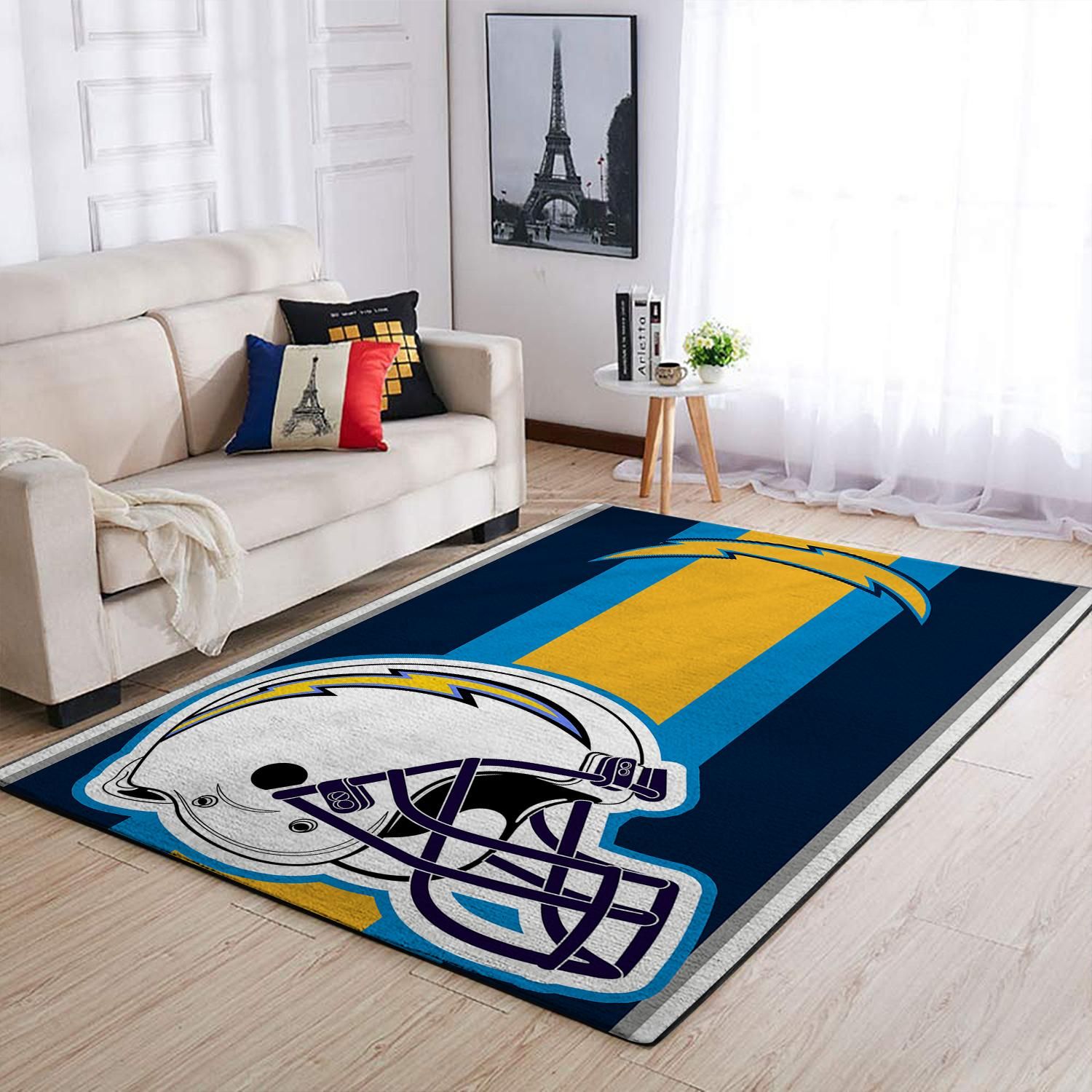 Los Angeles Chargers Nfl Team Logo Helmet Nice Gift Home Decor Rectangle Area Rug
