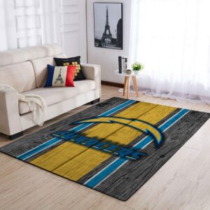 Los Angeles Chargers Nfl Team Logo Wooden Style Style Nice Gift Home Decor Rectangle Area Rug