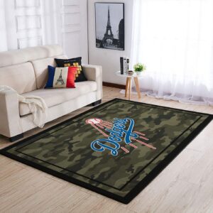 Los Angeles Dodgers Mlb Team Logo Camo Style Nice Gift Home Decor Rectangle Area Rug