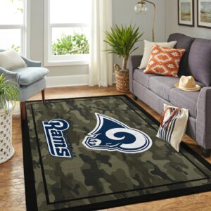 Los Angeles Rams Nfl Team Logo Camo Style Nice Gift Home Decor Area Rug Rugs For Living Room