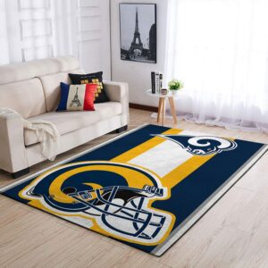 Los Angeles Rams Nfl Team Logo Helmet Nice Gift Home Decor Area Rug Rugs For Living Room Rug Home Decor
